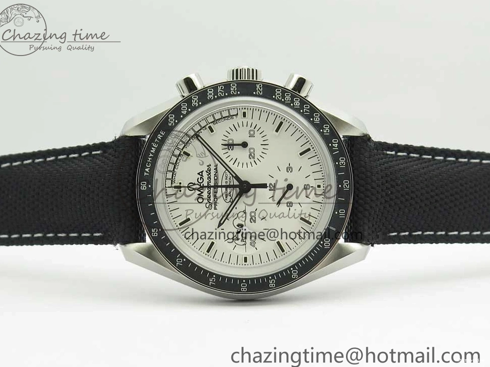 0723 Speedmaster SS Snoopy OMF Best Edition White Dial on Nylon Strap Manual Winding Chrono Movement WellDesigned 7990